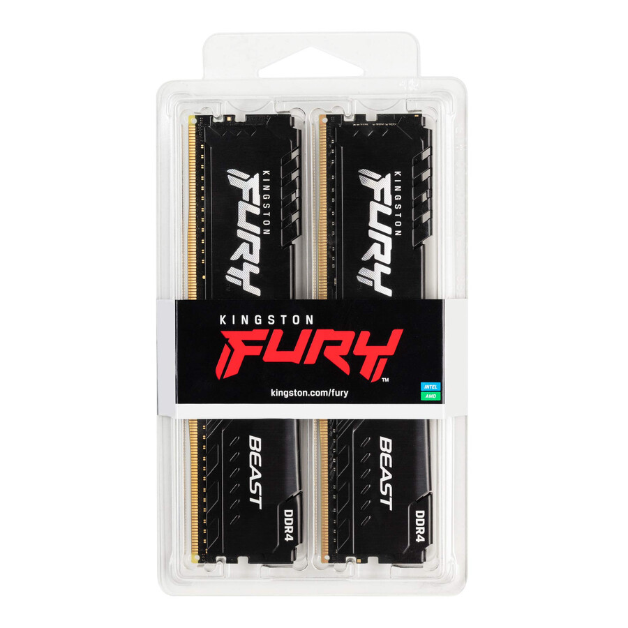 paměť kingston fury beast ddr4 - rychlost = 3600 mts celková kapacita sada = 8 gb sada = jeden modul hustota paměti dram = 8 gbit