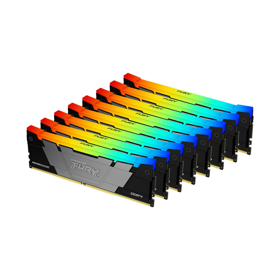 paměť kingston fury renegade ddr4 rgb - rychlost = 3200 mts celková kapacita sada = 32 gb sada = sada 2 ram hustota = 8 gbit
