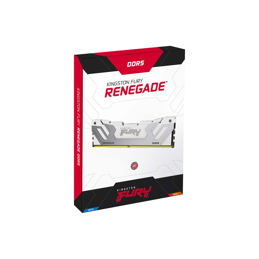 paměť kingston fury renegade ddr5 - typ modulu = udimm rychlost = 8000 mts celková kapacita sada = 24 gb sada = jeden modul hustota paměti dram = 24 gb barva bitů = černá