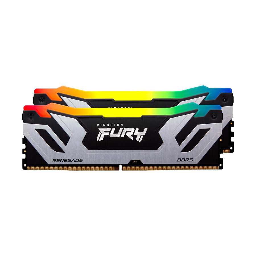 paměť kingston fury renegade ddr5 rgb - typ modulu = udimm rychlost = 7600 mts celková kapacita sada = 32 gb sada = sada 2 ks hustota paměti dram = 16 gb barva bitů = černá