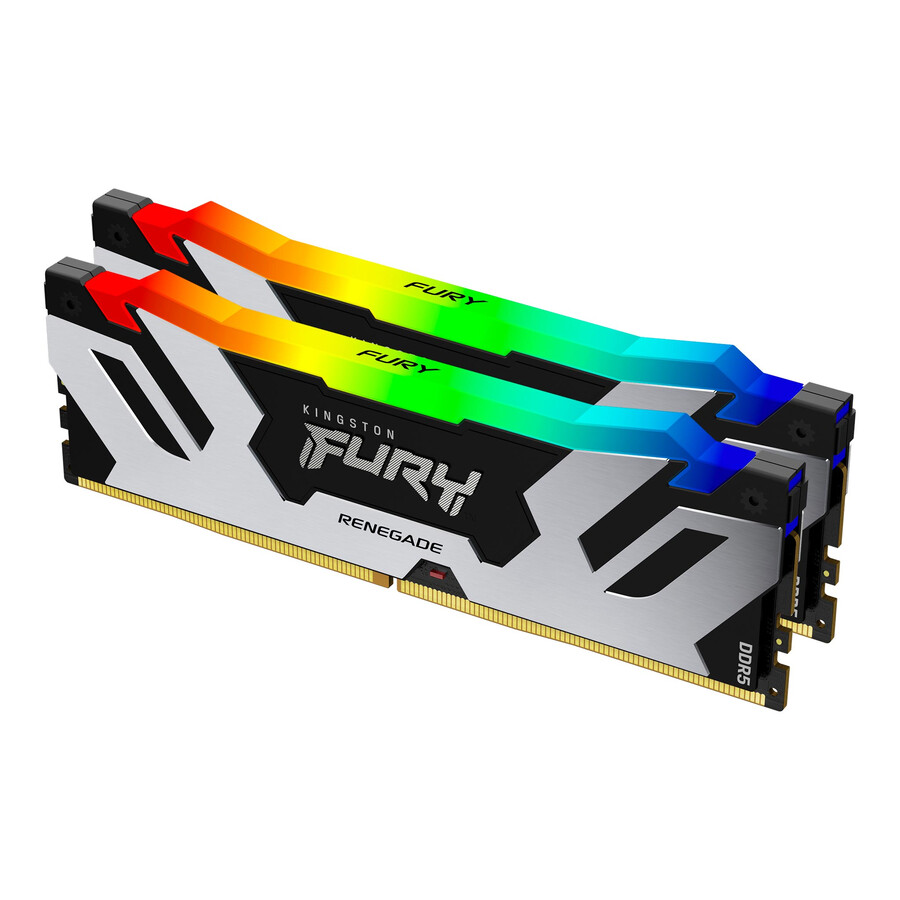 paměť kingston fury renegade ddr5 rgb - typ modulu = udimm rychlost = 7600 mts celková kapacita sada = 32 gb sada = sada 2 ks hustota paměti dram = 16 gb barva bitů = černá