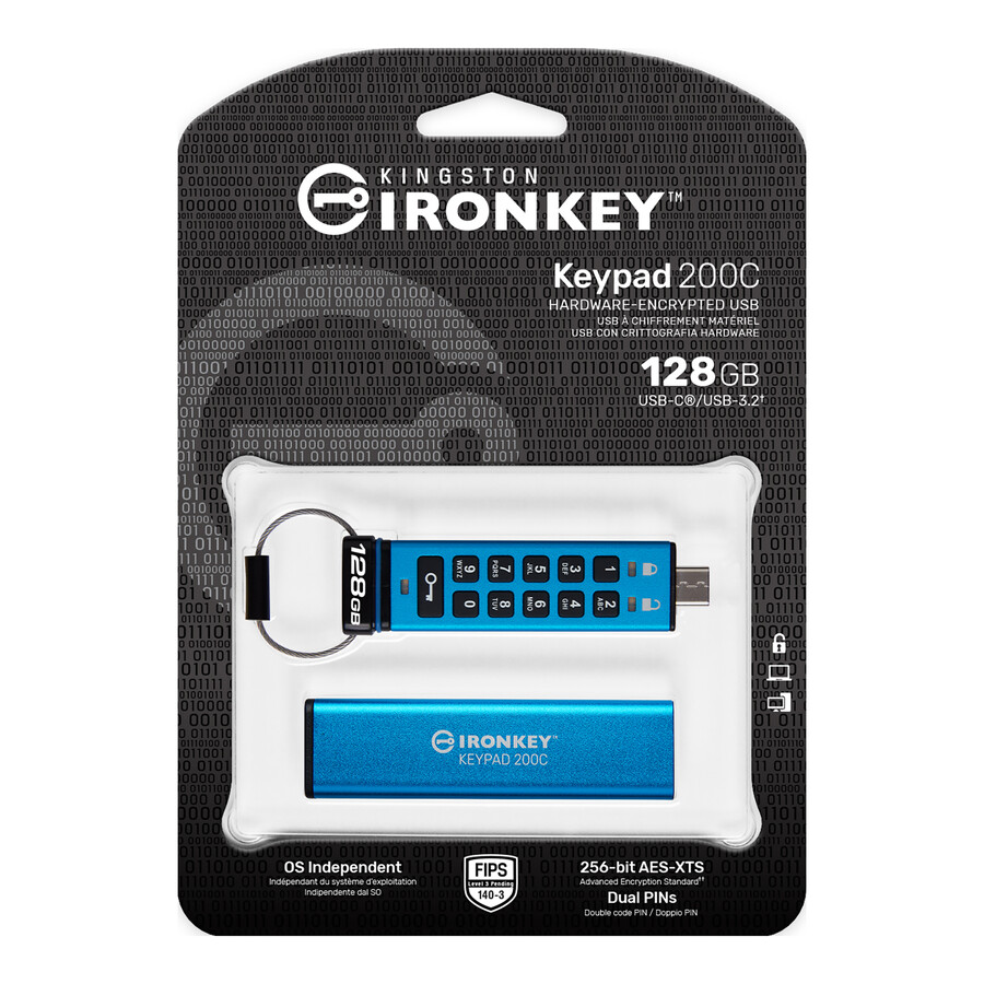 usb flash disk kingston ironkey keypad řady 200 - kapacita=16gb konektor=usb-a