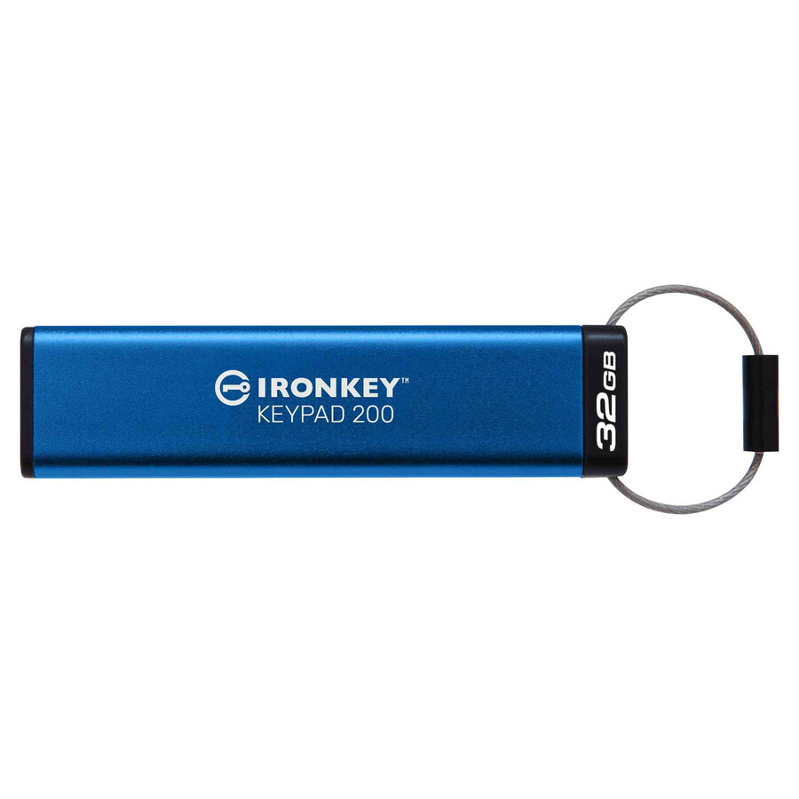 usb flash disk kingston ironkey keypad řady 200 - kapacita=128gb konektor=usb-a
