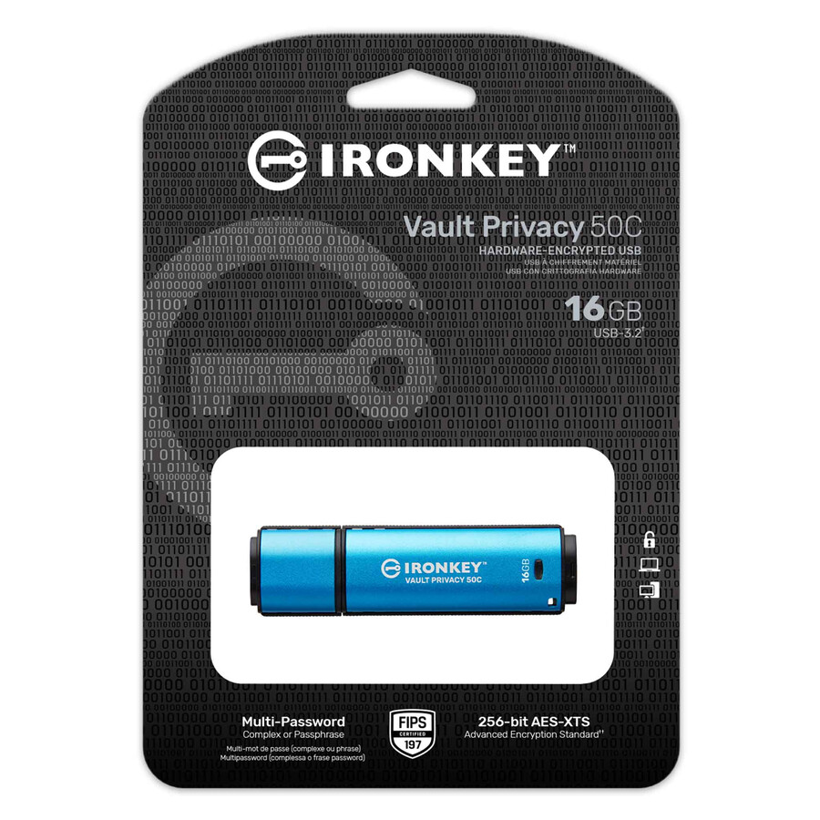 kingston ironkey vault privacy series 50 - kapacita=256gb rychlostní třída=usb 3.2 gen 1 konektor=usb-a