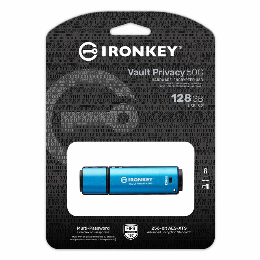 kingston ironkey vault privacy series 50 - kapacita=256gb rychlostní třída=usb 3.2 gen 1 konektor=usb-a